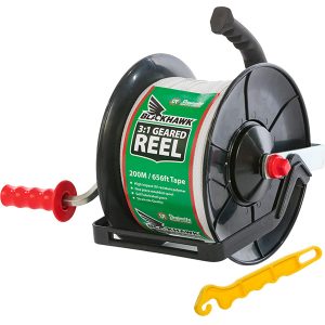 Black Hawk Geared Reel with 200m of Polytape